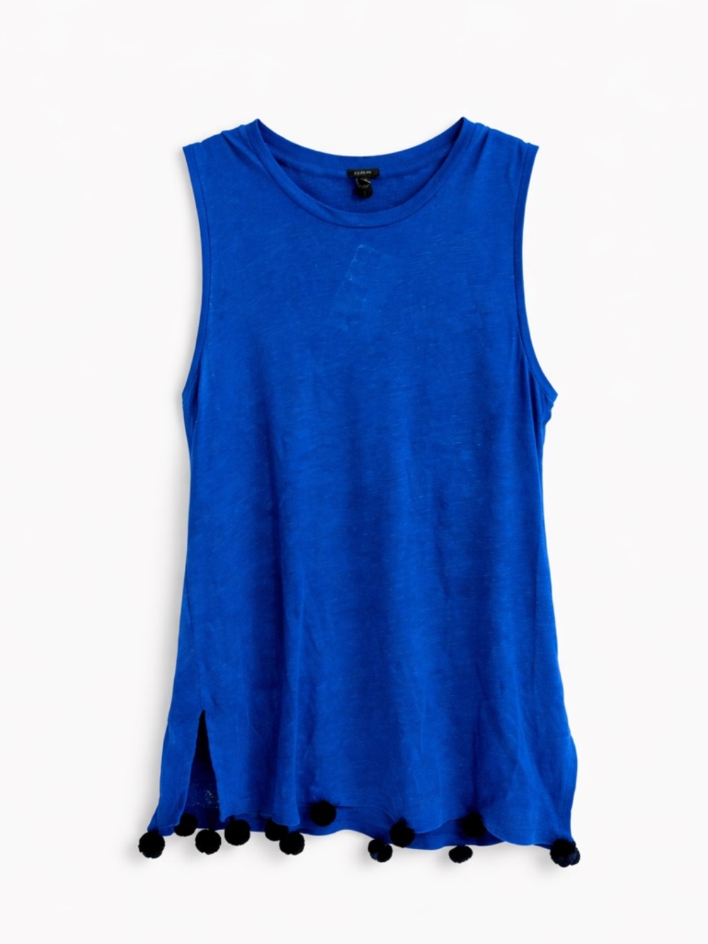 J.Crew Royal Blue Pom Trim Tank Top Sleeveless Shell Size XXS